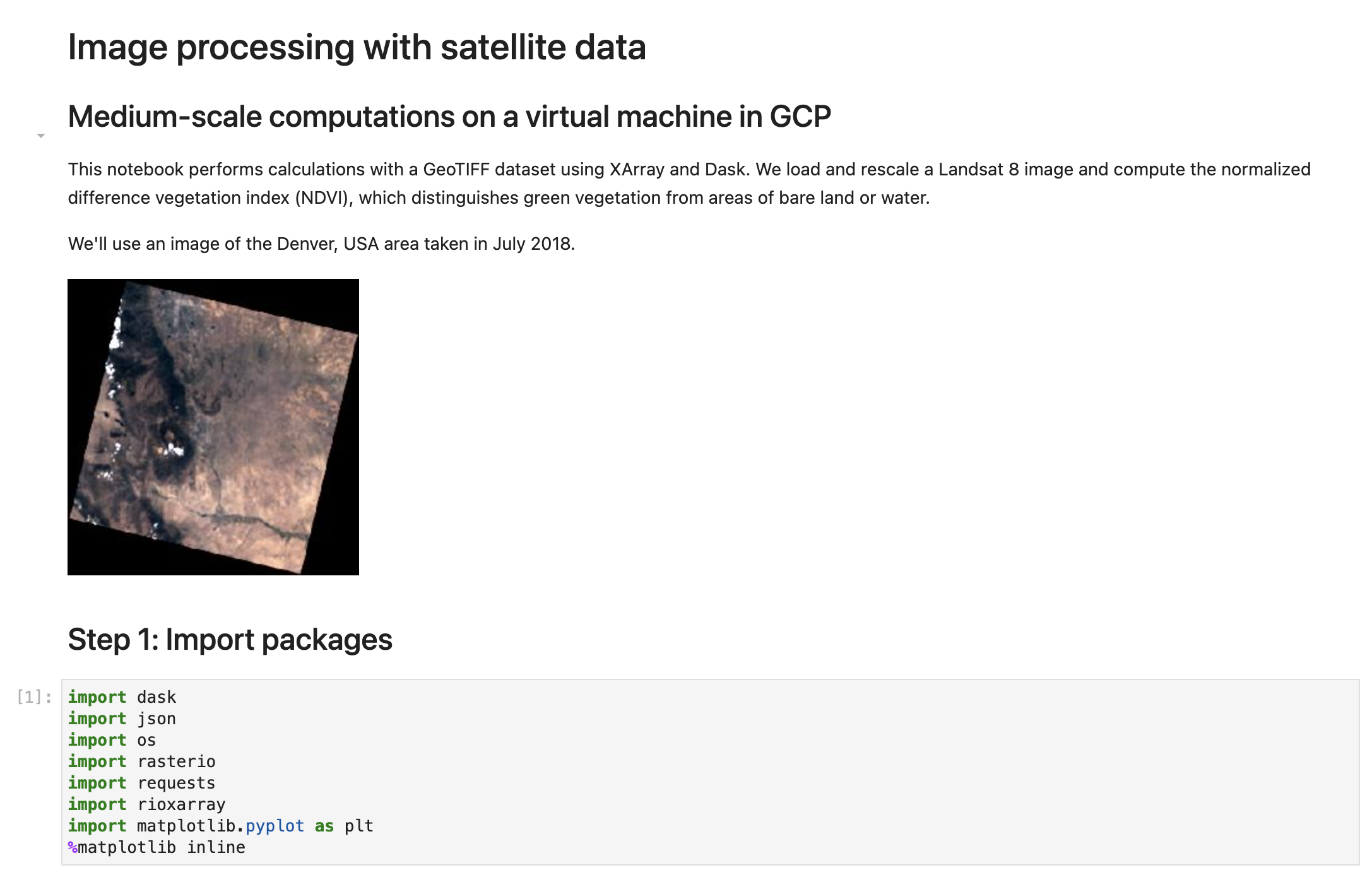 Running the medium-scale satellite imagery notebook